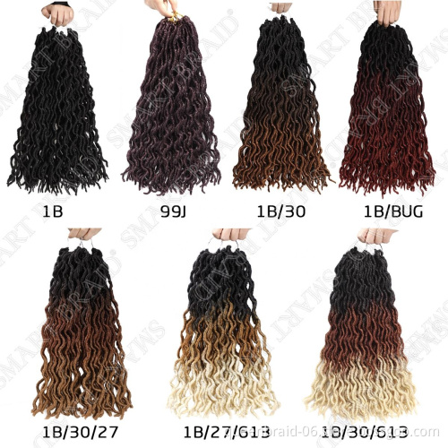 Gypsy Synthetic locs CrochetHair 18'' Ombre Synthetic Braiding Hair Wavy Dreadlocks Crochet Braids Curly Wavy Crochet Braid
